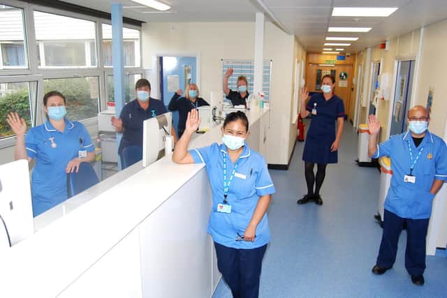 Some of the Same Day Emergency Care (SDEC) service team in the completed premises at KGH