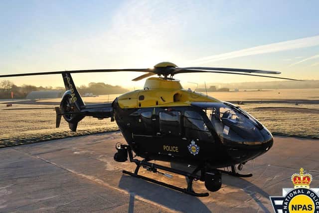 The National Police Air Service chopper was drafted in to back up officers on the ground searching for the man after the alarm was raised.
