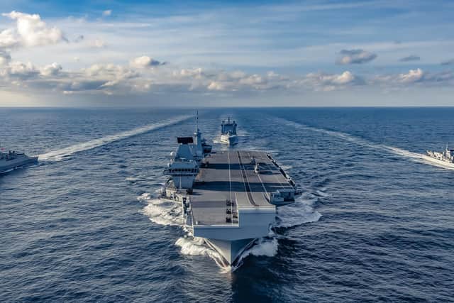 The aircraft carrier HMS Queen Elizabeth