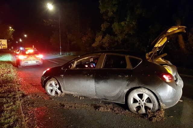 Police halted the fleeing vehicle in Oakley Road last night. Photo: @Northants_RCT