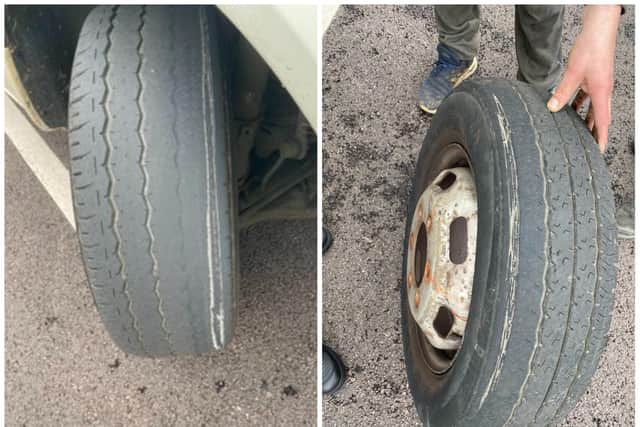 Defective tyres have been a big issue for cops during Operation Journey safety campaign. Photo: @Northants_RPU