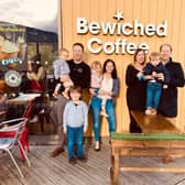 The Bewiched family outside the Rushden Lakes outlet