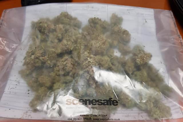 Police found cannabis when they searched a Kettering address yesterday. Photo shared on Twitter by Kettering Police Team.