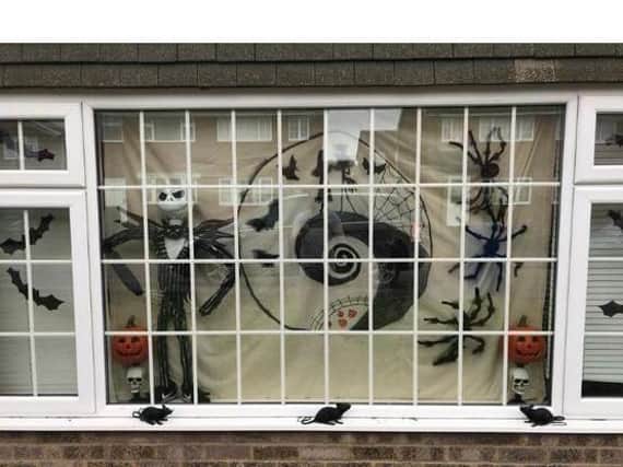 Leanne Houghton's window display ready for tonight in Rothwell