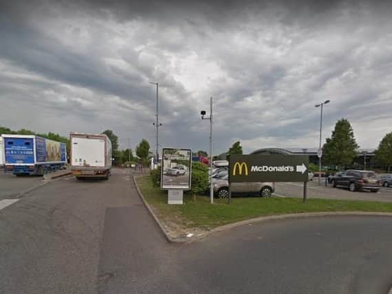 The five illegal immigrants cut their way out of a lorry at Rothersthorpe services northbound yesterday (29 October).