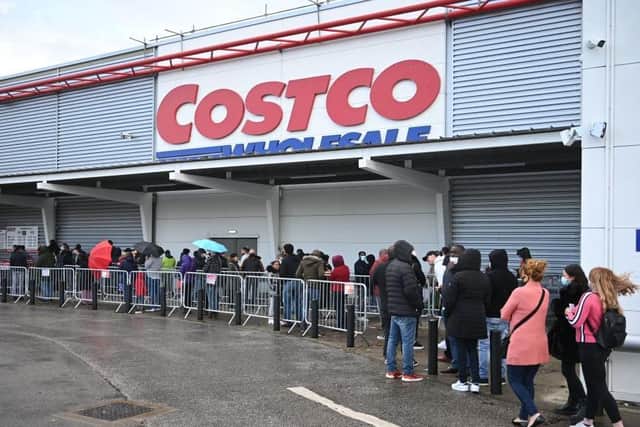 Stores across the region saw huge queues on Sunday despite please not to panic buy. Photo: Getty Images