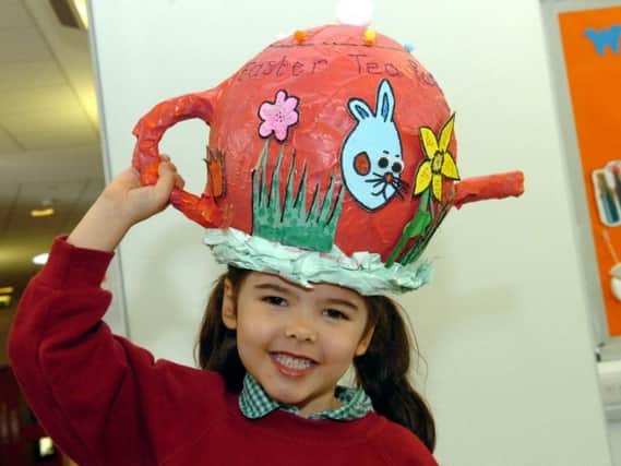 Jessica Hayes taking part in an Easter bonnet parade during her time at Oakley Vale Primary Academy. Image copyright: Northants Telegraph.
