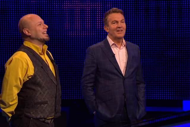 Terry (left) with show host Bradley Walsh. Credit: ITV