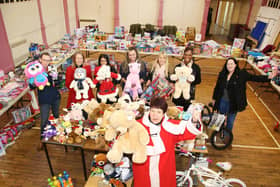 Jeanette with the toys donated two years ago