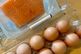 Food sources include salmon and egg yolks