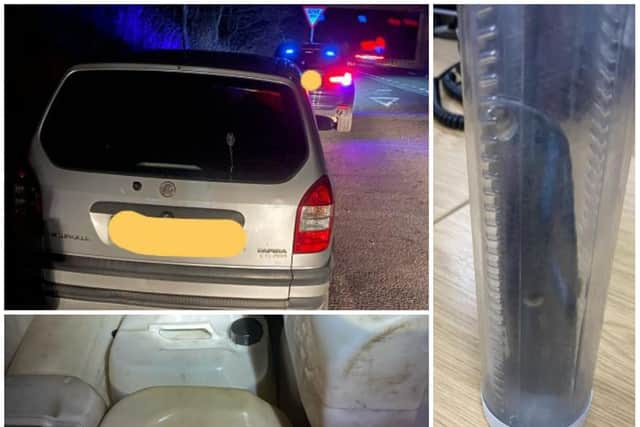 Officers found fuel and a syphon after tracking down the Zafira on Thursday night. Photo: @NorthantsARV