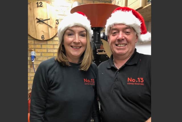 Maria and Tim in their roastery in their garage