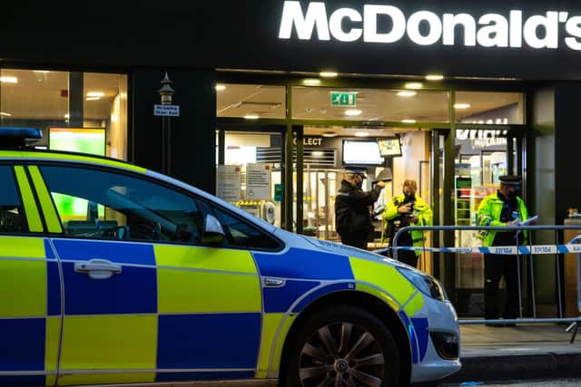 Armed police answered a 999 call to the incident at McDonald's last month. Photo: Jensen Houghton