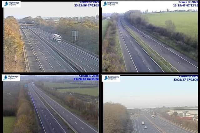 Highways England cameras showed how quiet Northants motorways are