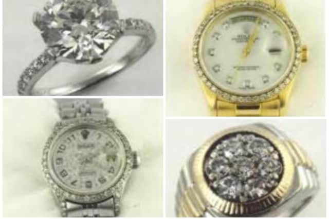 Officers seized two Rolex watches and diamond rings after the Devlins were sentenced last year. Photos: Northamptonshire Police