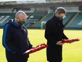 Chris Boyd and Mark Darbon paid their respects at the Remembrance ceremony