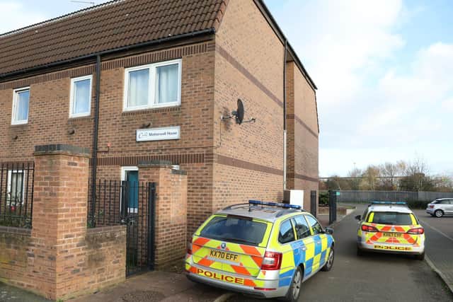 Police officers in Stephenson Way today (Thursday)