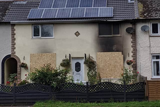 The scene after the blaze.