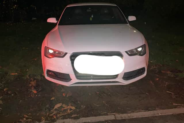 This car was seized after the uninsured driver tailgated other vehicles and sped in front of a marked police vehicle
