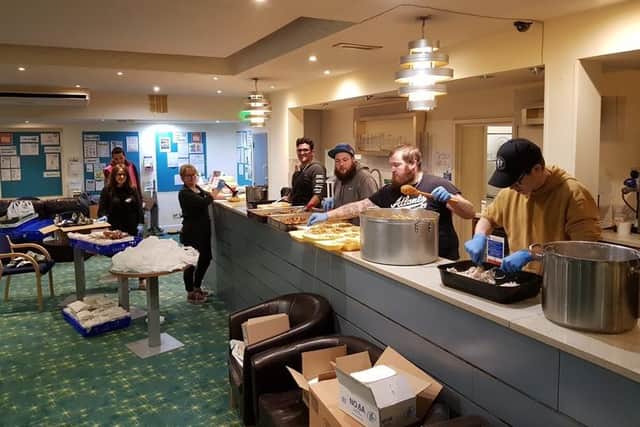 Corona Kitchen volunteers in action.