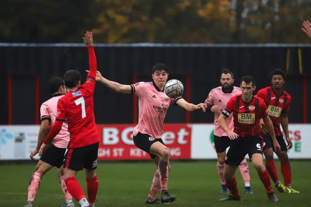 Action from Kettering Town's 2-1 home defeat to Curzon Ashton. Pictures by Peter Short