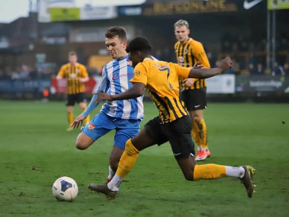 Kettering Town's first meeting with Boston United this season has been postponed. Tuesday's game was called off following a positive Covid-19 test in the Pligrims' squad. Picture by Peter Short