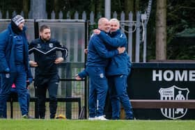 Gary Mills and assistant-manager Darron Gee have guided Corby Town into top spot in the Southern League Division One Central after their arrival at Steel Park in the summer. Picture by Jim Darrah