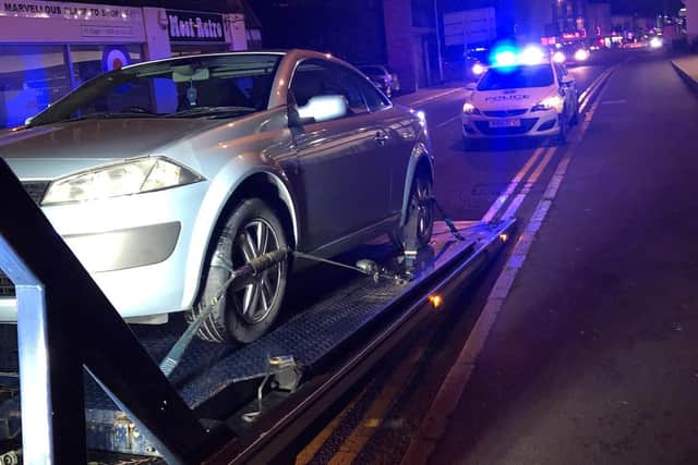 The Renault Megane was seized when the driver was found to have no insured. Photo: @NNSpecials