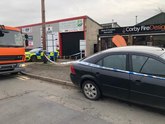 The incident occurred overnight at this garden machinery outlet in Corby