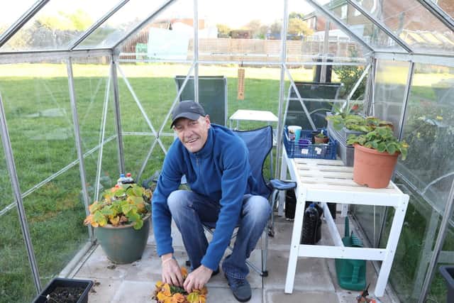 Tony and his neighbours have used the greenhouse to grow herbs and fruit and veg.