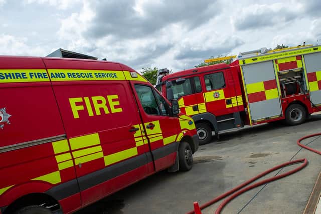 Firefighters battled the blaze at a Brixworth vineyard late on Sunday night