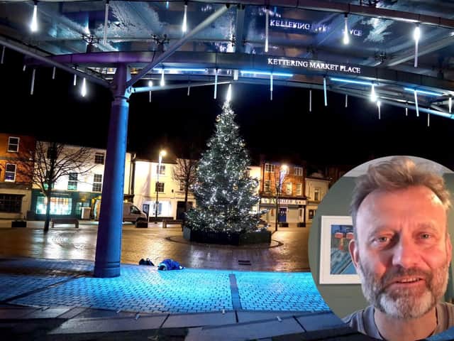 The Kettering Christmas lights were switched on virtually by Hugh Dennis