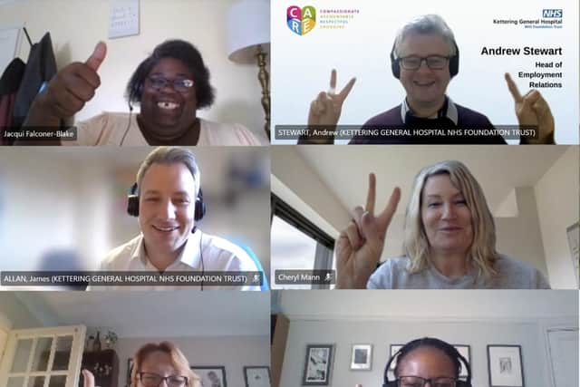 KGH staff at a virtual meeting with Northamptonshire Carers