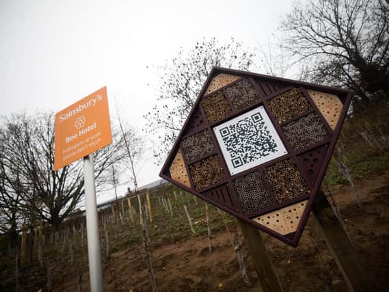 A 'Bee Hotel' has been built alongside the new Sainsbury's supermarket in Brackley.