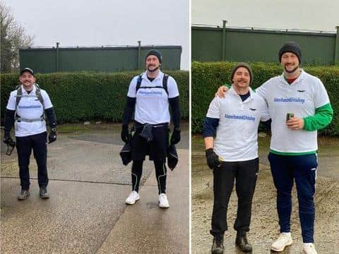 Connor and Tom on their marathon walk