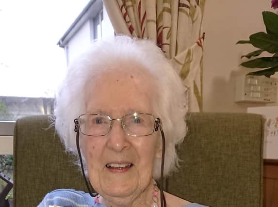 Sheila Ackroyd celebrating her 100th birthday