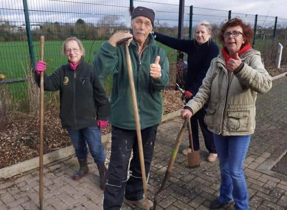The volunteers hard at work at Glamis Hall