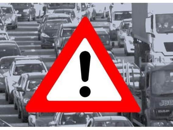 Highways england reports queues on the A45 and M1 near Northampton on Thursday morning