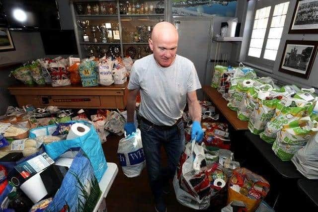 Teresa's husband, Anthony Dixon, has also been helping out with the food larder.