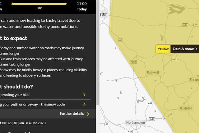 Met Office weather warning is in force until 11am