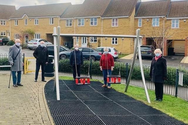 The newly installed equipment at Tweed Crescent play area in Rushden