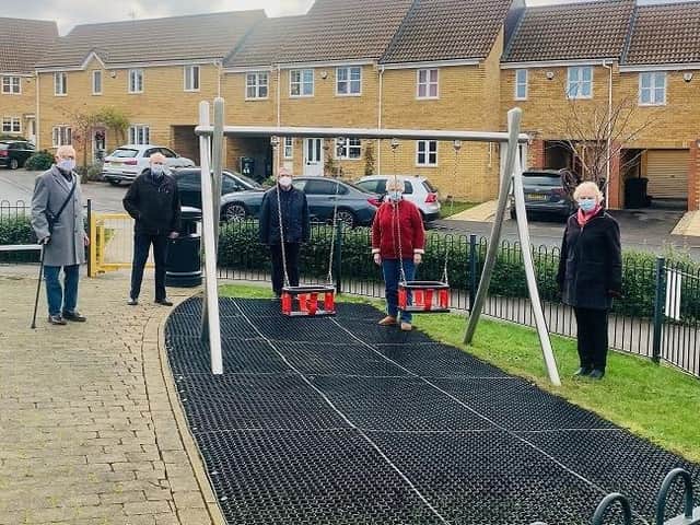The newly installed equipment at Tweed Crescent play area in Rushden