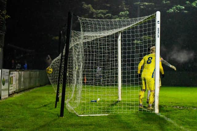 Diamonds pulled a goal back when Alex Collard's header found the net