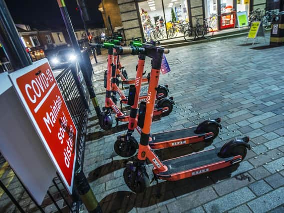 The e-scooters in Northampton.