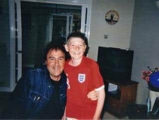 Alfie and his dad Tony who died of a stroke at the ge of 50 when Alfie was eleven.