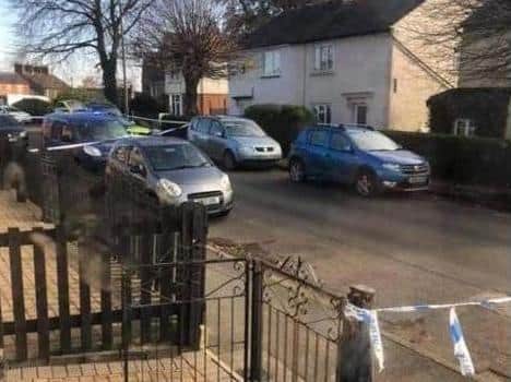 A police cordon at the scene.