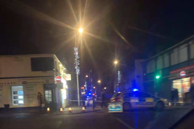 Police at the scene.