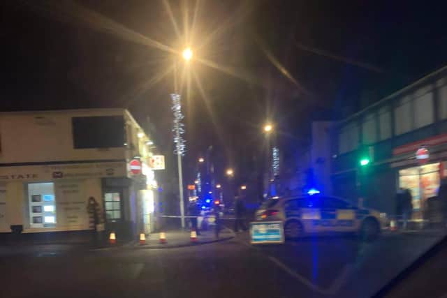 Police at the scene.