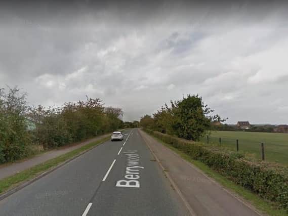 The incident happened when the girl was walking along Berrywood Road at around 3pm and she saw a man in the hedgerow exposing himself.