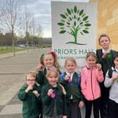 Pupils at Priors Hall - A Learning Community with their hi-vis fobs